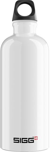 SIGG - Alu Trinkflasche - Traveller Weiß - Klimaneutral Zertifiziert - Für Kohlensäurehaltige Getränke Geeignet - Auslaufsicher - Federleicht - BPA-frei - Outdoor - 0,6L