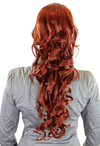 Hairpiece PONYTAIL extension LONG & AMAZING volume DARK RED curly BEAUTIFUL curls WK03-35
