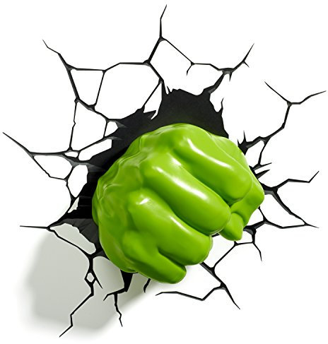 3D Light FX Marvel Hulk Fist 3D Wall Light, Green