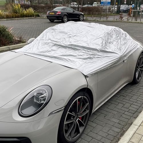 Simply CTC3 Large Water-Resistant Car Cover with Elasticated Secure Fit - Protection Against Frost, Tree Sap, Dust and More - Universal Fit for Large Vehicles - 290cm x 150cm x 50cm