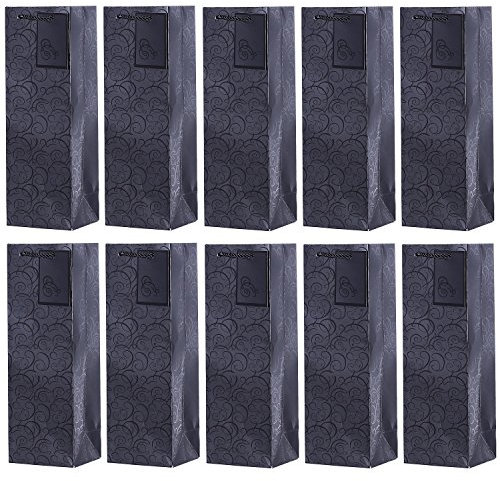 Paquete de 10 pieces de bolsos de la botella nobles bolsos de regalo nero para vino, cava y champán 36x12x10