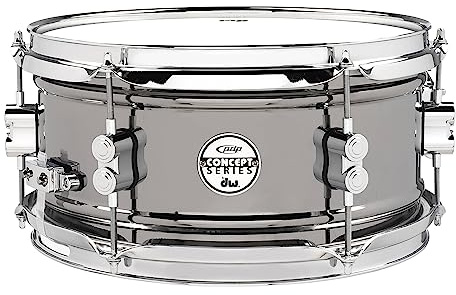 PDP Concept Series Black Nickel Over Steel Snare Drum 6X12