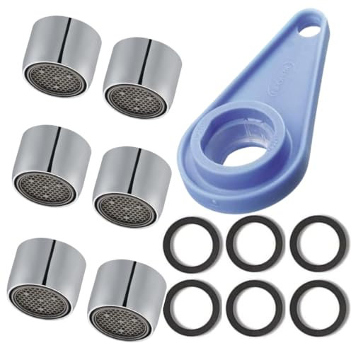 Schläfer 10055100 | Set Rompigetto Rubinetto Universale M22, Filtro Miscelatore Cucina Anticalcare + Chiave M22/24/28. Compatibile con Aeratore NEOPERL risparmio acqua. Conf. 7PZ