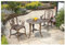 Gablemere 2 Seater Plastic Rose Design Patio Set with Round Bistro Table in Antique Bronze