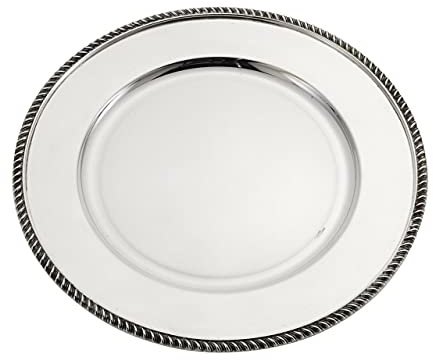 SWEET HOME Sottopiatto Tondo Stile Regina Anna Argentato Argento Sheffield cod.5041132 cm diam.32 by Varotto & Co.