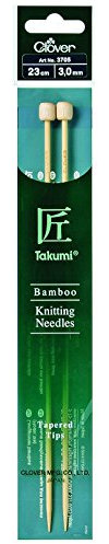 Clover Stricknadeln, einseitiger Takumi-Bambus, 23 cm, 3mm