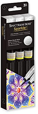 Spectrum Noir Sparkle - Glitzerpinselstifte “Transparent Deckschicht“, 3 Stück, Mehrfarbig