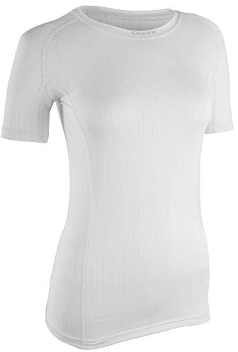 SILVINI Damen Basale Kurze Ärmel Grundschicht aus Antibakteriellem Material mit Silber Ionen Weiß - XL