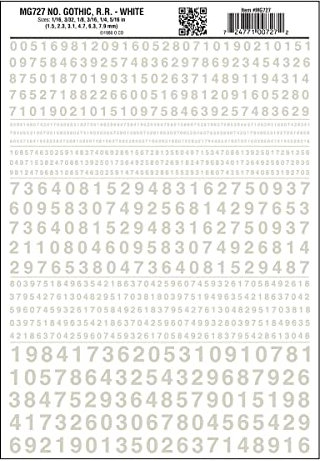 Woodland Scenics Gothic Numbers, White WOOMG727