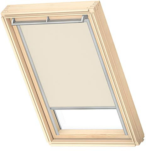 VELUX Dachfenster Sichtschutz-Rollo, graue Schienen, CK04, Beige | Lichtanpassung, diffuses Sonnenlicht, schmale Schienen