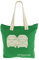 BRISA VW Collection - Volkswagen Wiederverwendbare Canvas-Einkaufs-Tüte-Strand-Tasche mit T1 Bulli Bus Motive (Silhouette/Grün)