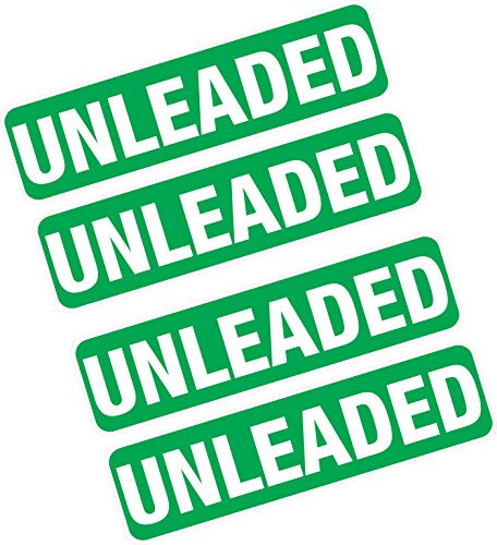 4 x UNLEADED Stickers Fuel Printed Vinyl Label