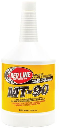 Red Line 50304 MT-90 75W-90 GL-4 Manual Transmission and Transaxle Lubricant (MTL) - 1 Quart (4 Pack)