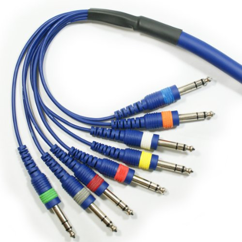 Loops PRO 6m 8 Way 6.35mm Stereo Male Jack to Plug Loom Cable - ¼” Audio Snake Lead