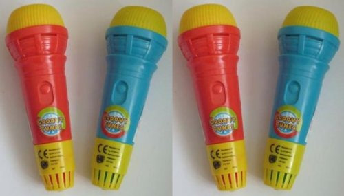 Groovy Tunes Echo Microphones (4 No. mixed - 2 Blue & 2 Red)