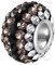 Andante-Stones 925 Sterling Silber Kristall Strass Bead Charm ** DREI MUSKETIERE ** Tricolor schwarz grau weiß Element Kugel für European Beads + Organzasäckchen