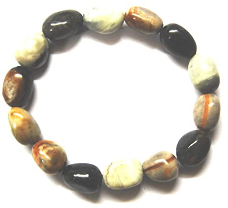 Edelstein-Armband, Picasso-Jaspis, Nuggets 10 x 14 mm