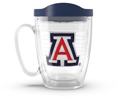 Tervis Tumbler 1082390 Arizona Wildcats Becher mit Emblem und marineblauem Deckel, Polycarbonat (PC), farblos