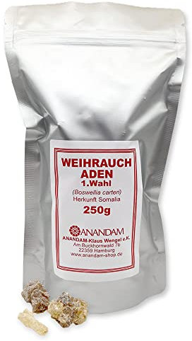 250g Weihrauch Aden – Boswellia carteri (1. Wahl) – Naturbelassenes reines Räucherwerk für Meditation, Ruhe & Reinigung