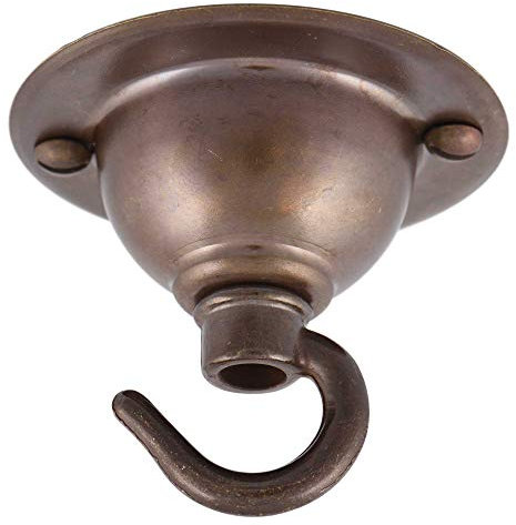 ElekTek 65mm Diameter Ceiling Chandelier Plate with Hook Antique Brass