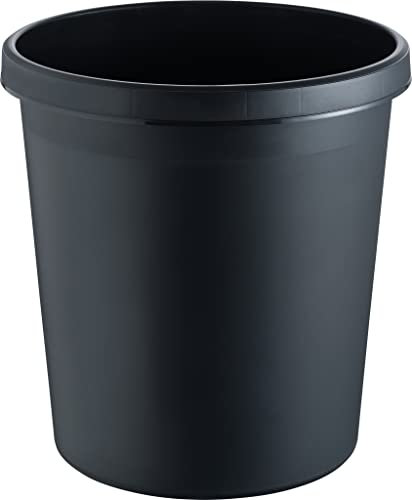 Helit the german H6106195 Papierkorb 30 l (Ø x H) 350 mm x 405 mm Polyethylen Schwarz 1 St.