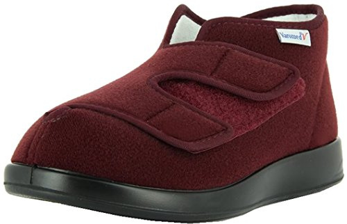 VAROMED Genua Gesundheitsschuhe Damen & Herren Bordeaux I Gr. 42 I Orthopädische Schuhe für geschwollene Füße, extrabreit in Weite L I Wechselfußbett I Made in Germany