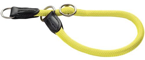 HUNTER Freestyle Dressurhalsung, Hundehalsband, Zugstopper, robust, wetterfest, 50 (M-L), neongelb