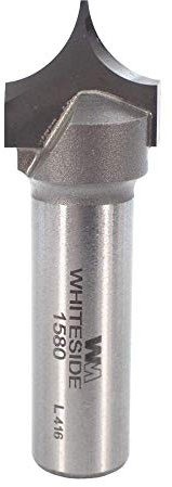 Whiteside Router Bit 1580 Point Round-Over Bit, 3/8-Inch Radius, 3/4-Inch Cutting Diameter, 5/8-Inch Cutting Length, Carbide, 1 Flute