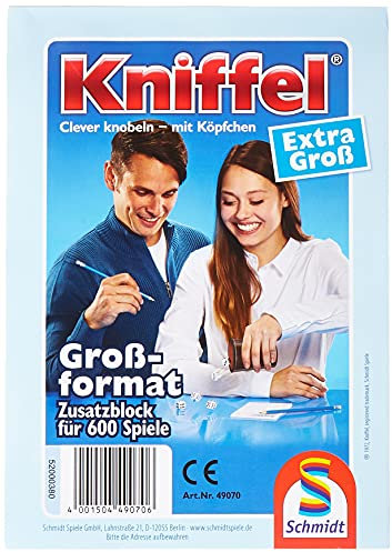 Schmidt Spiele 601.873.9 49070 - Kniffelblock, extra groß