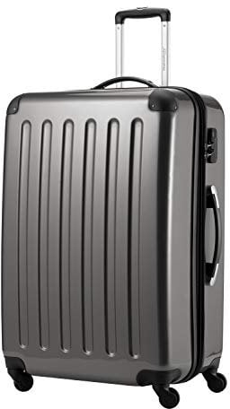 HAUPTSTADTKOFFER Alex - Großer Hartschalen-Koffer, 4 Doppel-Rollen, Trolley, Rollkoffer, Reisekoffer, Volumenerweiterung, 75 cm, 119 Liter, Titan