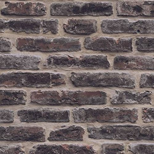 Dark Blue Red - J34408 - Rustic Brick Effect - Sculptured Vinyl Wallpaper
