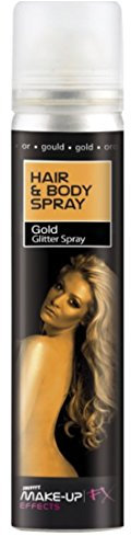 NET TOYS Haar- und Körperspray Gold Körper Sprühfarbe Gold 75 ml Colorspray Haarspray Bodyspray