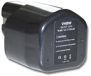 vhbw Akku kompatibel mit Hitachi DS12DV, DS 12DV, DH 15D2, DS 10DTA, DS10DVA, DS 10DVA, DS10DTA Werkzeug (2100 mAh, NiMH, 12 V)