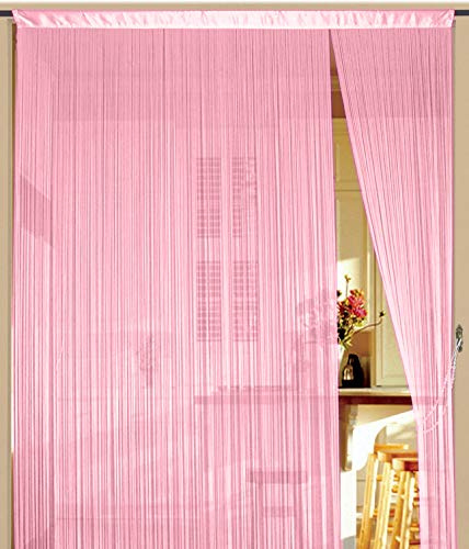 Kaikoon Fadenvorhang Rosa 150 cm x 300 cm (BxH) Raumteiler & Türvorhang