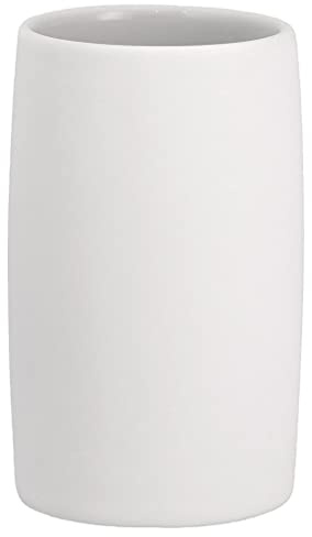 Södahl Mono Zahnputzbecher, Zahnbürstenhalter aus Keramik, Durchmesser 6,5 cm, Höhe 11 cm, Weiß