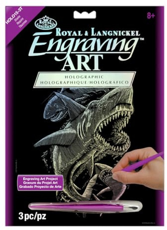 Royal & Langnickel Glow In The Dark Engraving Art A4 Size Sharks Designed Painting Set