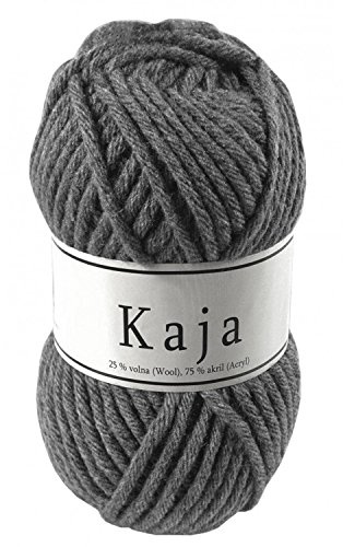 100g Mützenwolle/Jackenstrickgarn KAJA, 25% Wolle, verschieden Farben