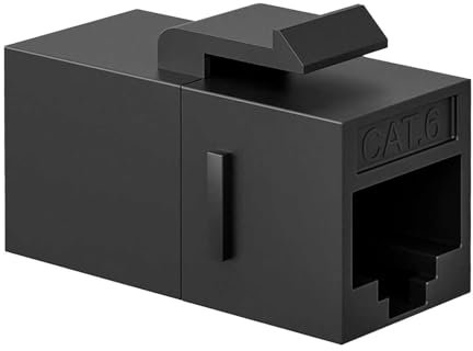 OcioDual Acoplador de Cable RJ45 Cat. 8 / 7A / 7 / 6A / 6 / 5E / 5, Negro, Adaptador 1000Mbps Doble Hembra Módulo Alargador Extensor Ethernet LAN
