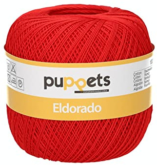 Puppets Filo per Uncinetto, Cotone, Rosso, 16, 50G, 385M