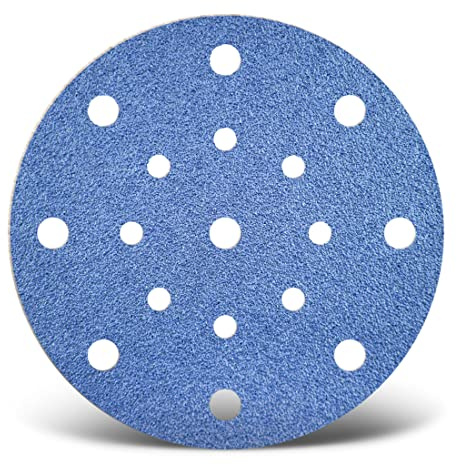 MENZER Blue Schleifscheiben 150 mm, 17-Loch (25 Stk.) K40 | f. Exzenterschleifer, Zirkonkorund, Klettbefestigung