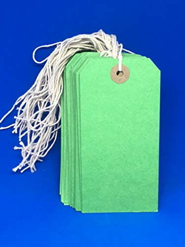 Q-Connect KF01624 Strung Tag 120x60mm - Green (Pack of 200)