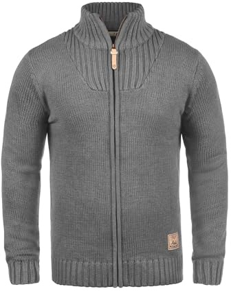 !Solid SDPoul Herren Zip-Jacke Pullover Zipper, XL, Grey Melange (8236)