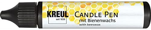 KREUL 49712 - Candle Pen, schwarz, 29 ml, Kerzenstift mit feiner Malspitze, Farbe mit Bienenwachs zum Verzieren & Bemalen von Kerzen