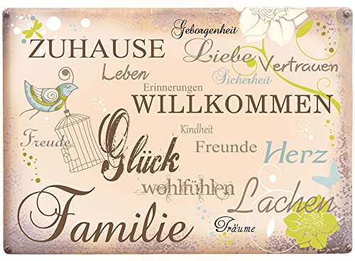 1art1 Inspiration Willkommen Zuhause Wand-Tattoo | Deko Wandaufkleber für Wohnzimmer Kinderzimmer Küche Bad Flur | Wandsticker für Tür Wand Möbel/Schrank 53x40 cm