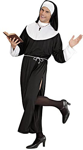 W WIDMANN MILANO Party Fashion - Kostüm Nonne Carmelo für Männer, Klosterschwester, Fasching