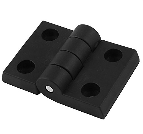 sourcing map Plástico Rectángulo Armario Gabinete Puerta 50mm x 70mm Negro | Bisagra