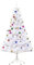 HOMCOM Albero di Natale Bianco 150cm con Addobbi e 680 Rami, Albero di Natale Artificiale in PVC