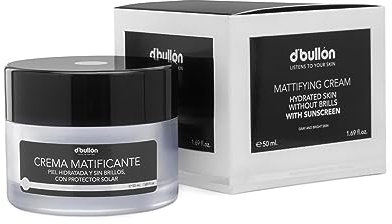 D'Bullón - Crema Facial, Matificante para Pieles Grasas - Hidratación, Protección Solar, 50 ml, Control de Brillos