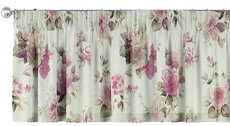 dekoria Kurzgardine mit Kräuselband Schal Gardine Dekoschal 260 x 40 cm beige- rosa