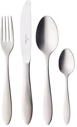 Villeroy & Boch – Arthur Set de Cubiertos 24 Piezas Plata/Platino, Apto para Lavavajillas, Cuberteria Acero Inoxidable, Cuberterias Completas 6 Personas, Set Cubiertos, Acero Inoxidable